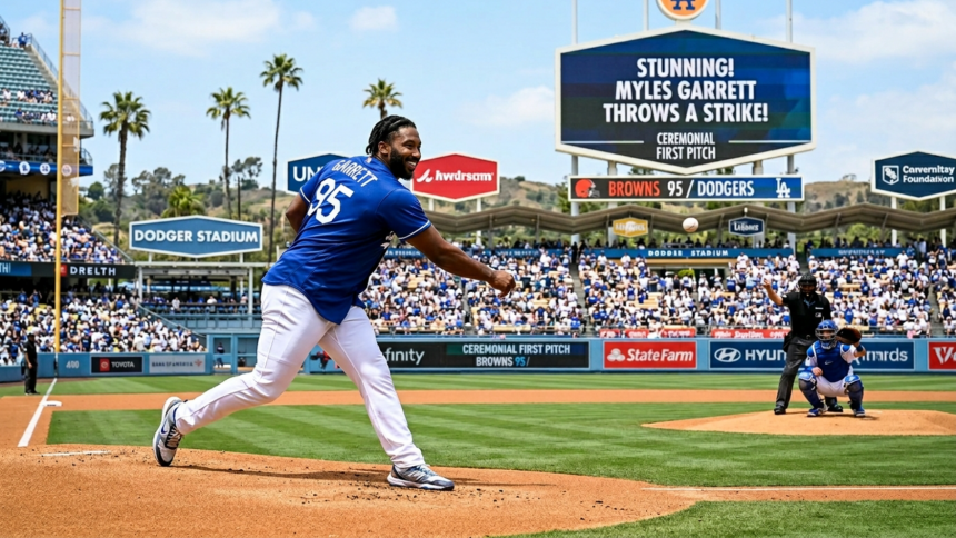 Stunning Myles Garrett Update: Throws Strike at Dodgers Game