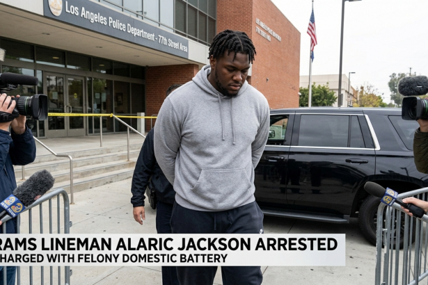 Rams lineman alaric jackson arrested for felony domestic battery