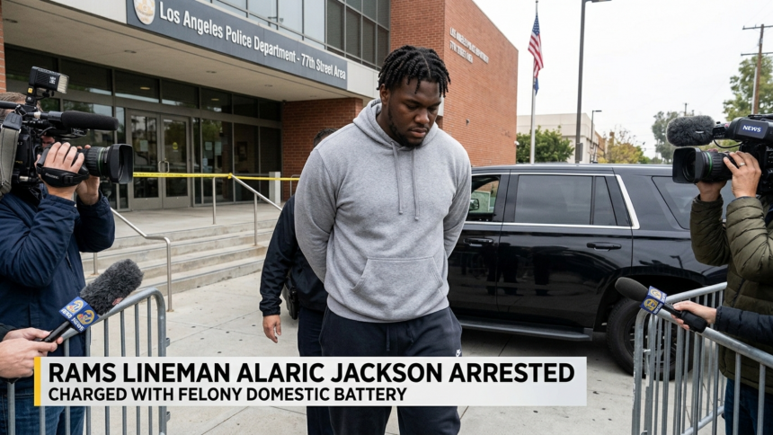 Rams lineman alaric jackson arrested for felony domestic battery