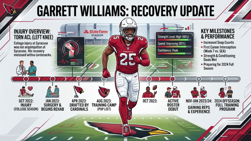 Cardinals CB garrett williams Recovery Update