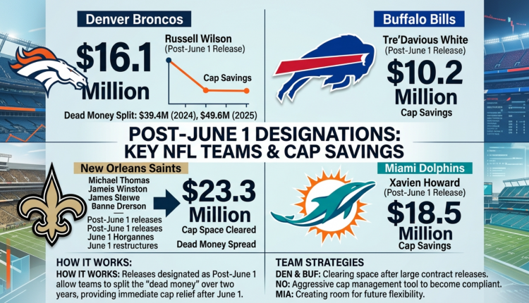 Latest regarding Post-June 1 Designations: NFL Teams Clear
