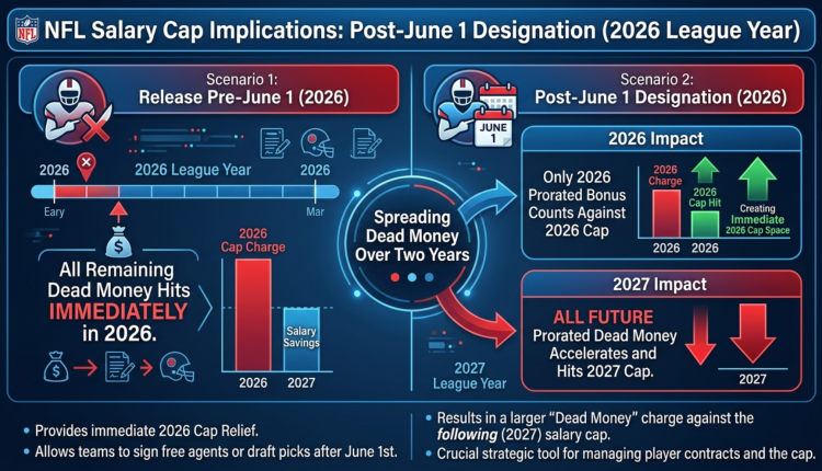 NFL Salary Cap Implications After June 1 Designation (2026)