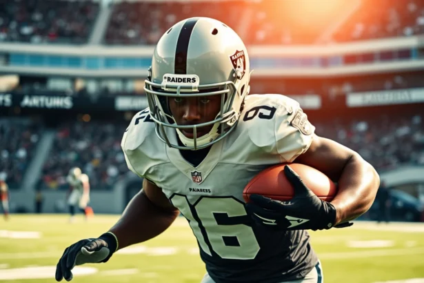 Miles Sanders Works Out For Raiders hakkında Amerikan futbolu görseli