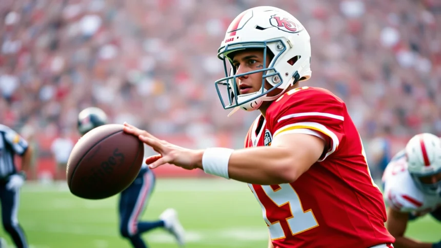 American football editorial image for patrick mahomes aims for regular season return