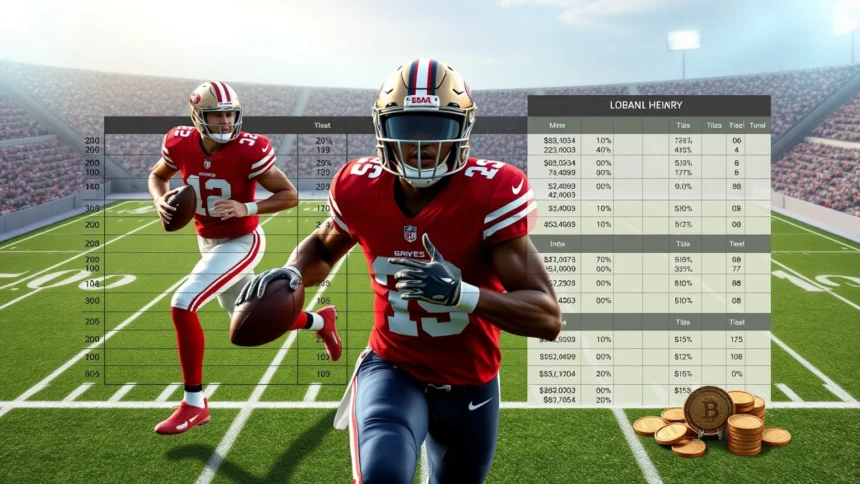 NFL Rushing Yards Leader Odds 2026: Christian McCaffrey vs Derrick Henry American football editorial visual